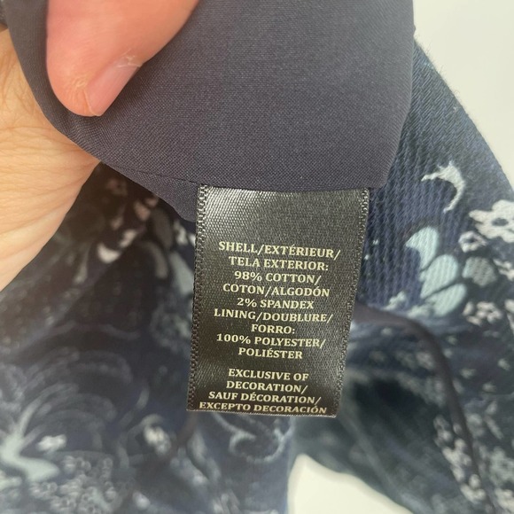 Ann Taylor Petite Navy Floral Pencil Skirt 4P - Picture 6 of 6